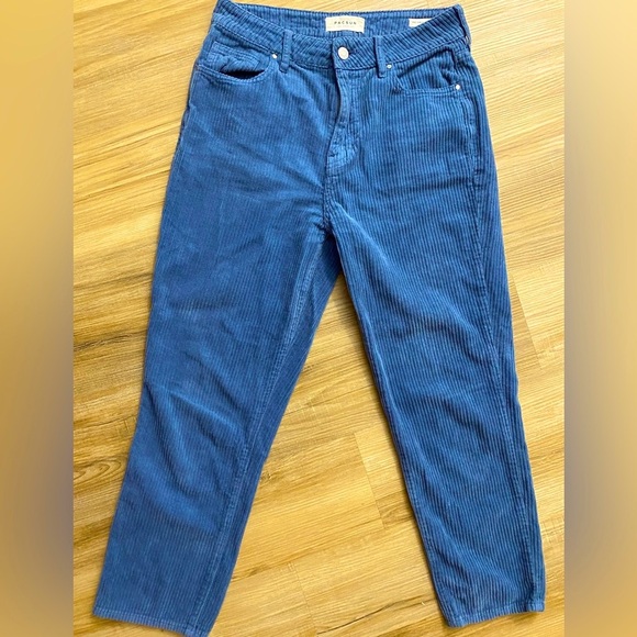 ❤️❤️PacSun Slate Blue Corduroy High-Waisted Straight Leg Short -Length Mom Pants - Picture 2 of 10